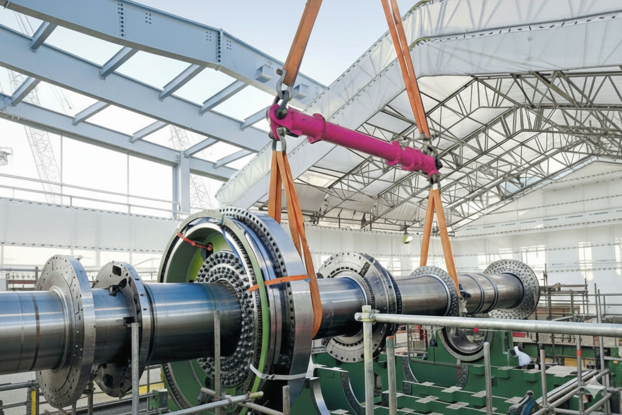 Spreader beam used in heavy engineering lifting operation