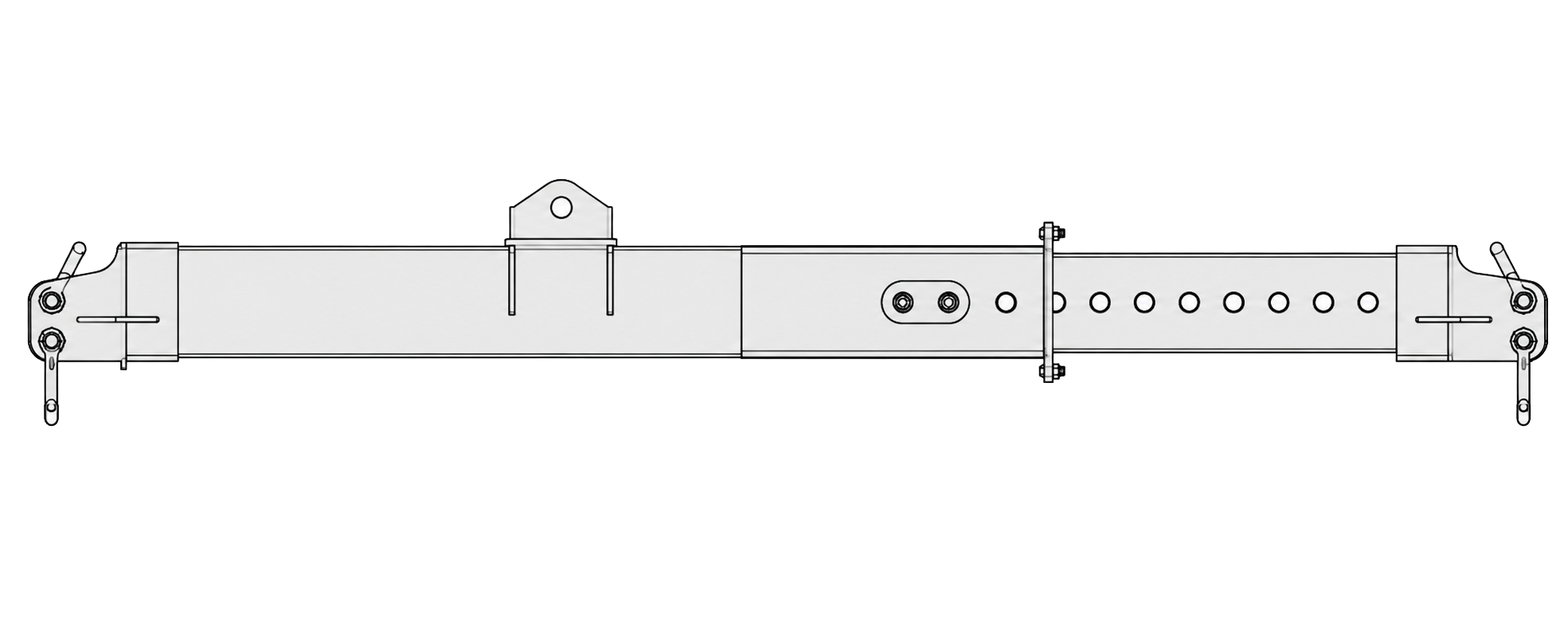 Adjustable telescopic spreader beam technical drawing