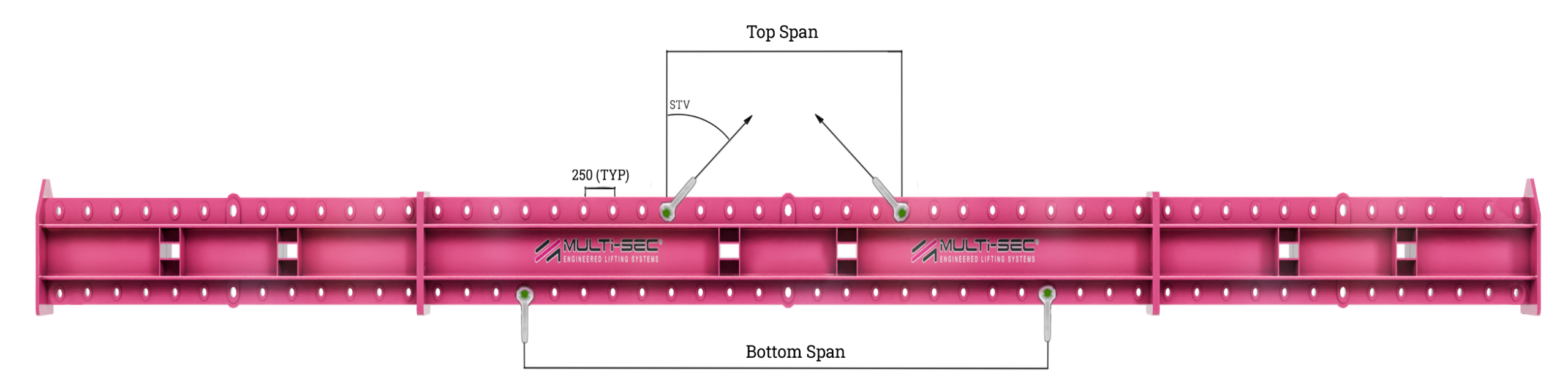 Semi-spreader Multi-Point Lifting Beam configuration