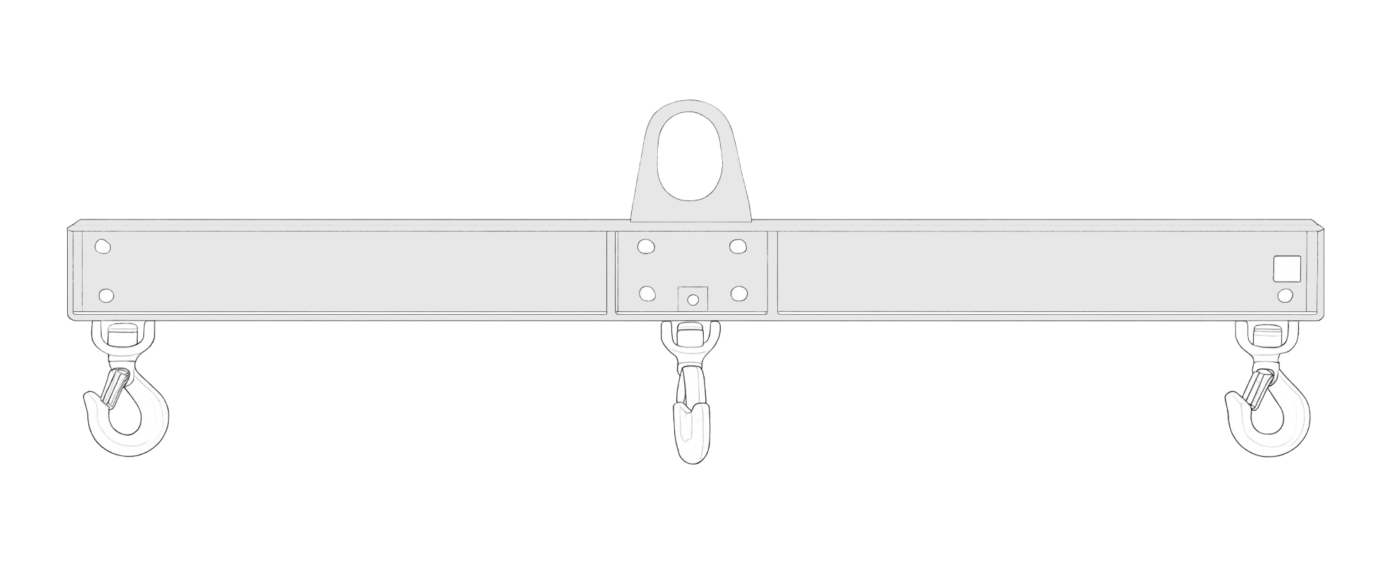 Fixed spreader beam technical drawing